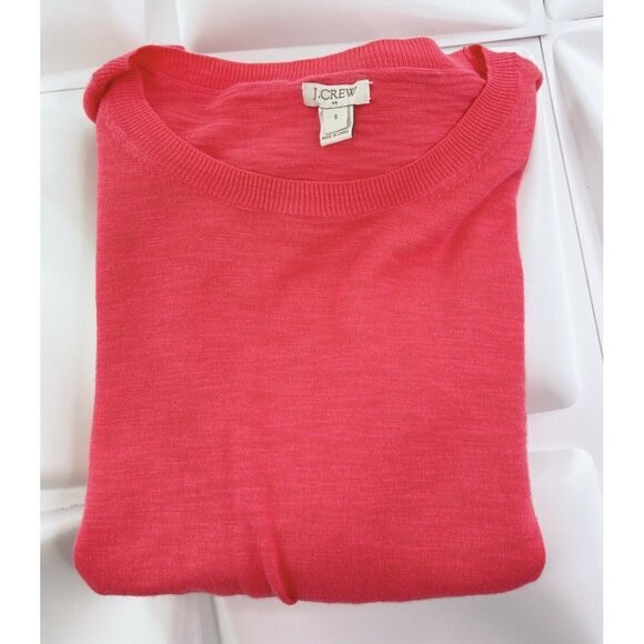 J Crew Womens Sz S Pink Cotton Knit Crewneck Pullover Sweater - Picture 6 of 9